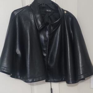 AKIRA Shiny Black Cape Jacket